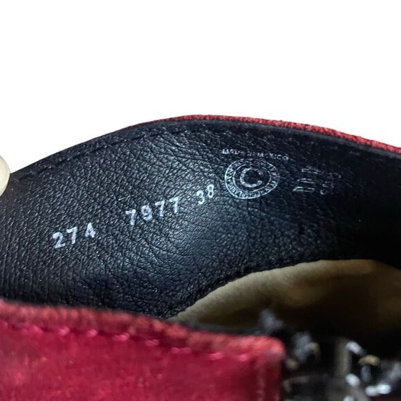Wolky Womens Dhofar Suede Ankle Boot 38 Greased Red Leather Side Zip Victorian - Picture 6 of 7